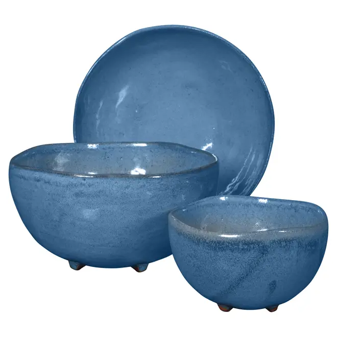SALADEIRA ALTA 22 CM JITIRANA - AZUL HISTÓRIO/ARGILA - Foto 4