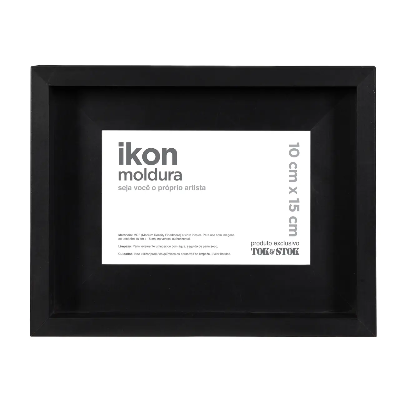 MOLDURA 10 CM X 15 CM IKON - PRETO - Foto 1