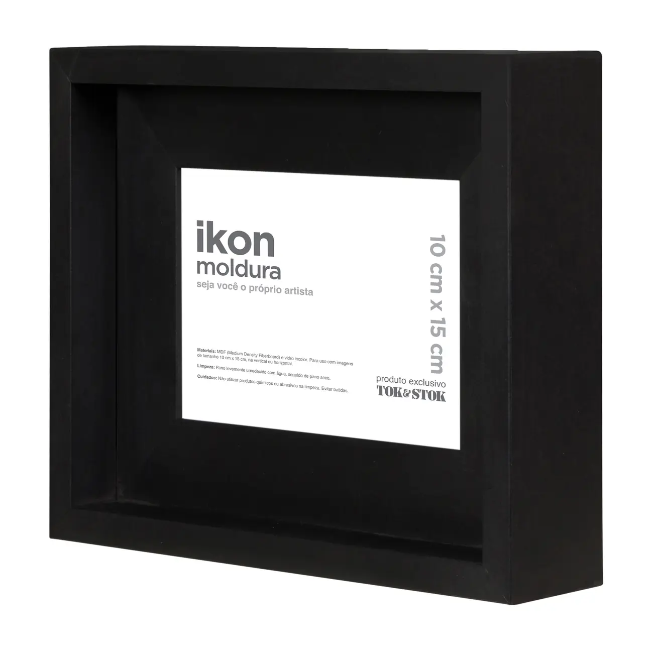MOLDURA 10 CM X 15 CM IKON - PRETO - Foto 2