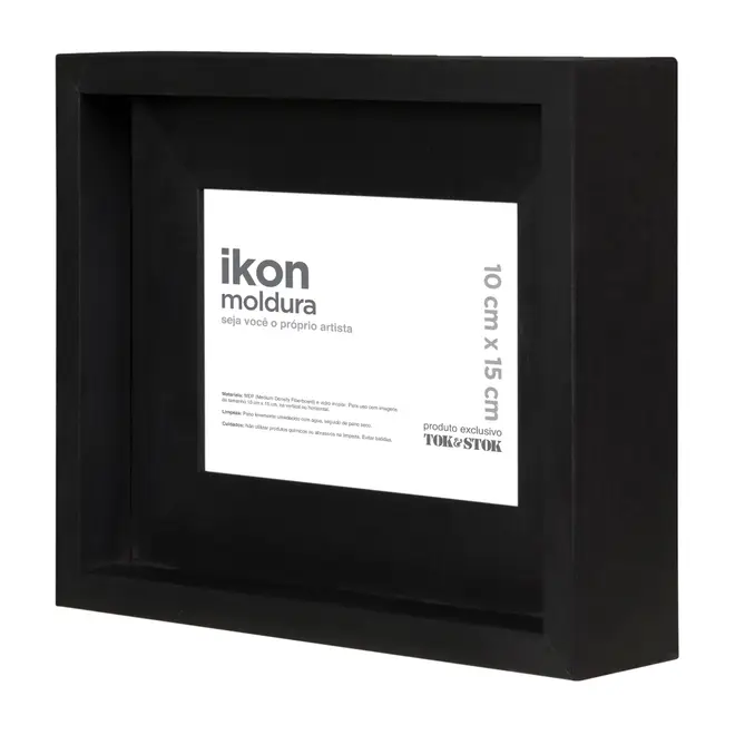 MOLDURA 10 CM X 15 CM IKON - PRETO - Foto 2
