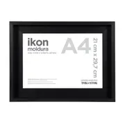 MOLDURA A4 21 CM X 29 CM IKON - PRETO - Foto 1