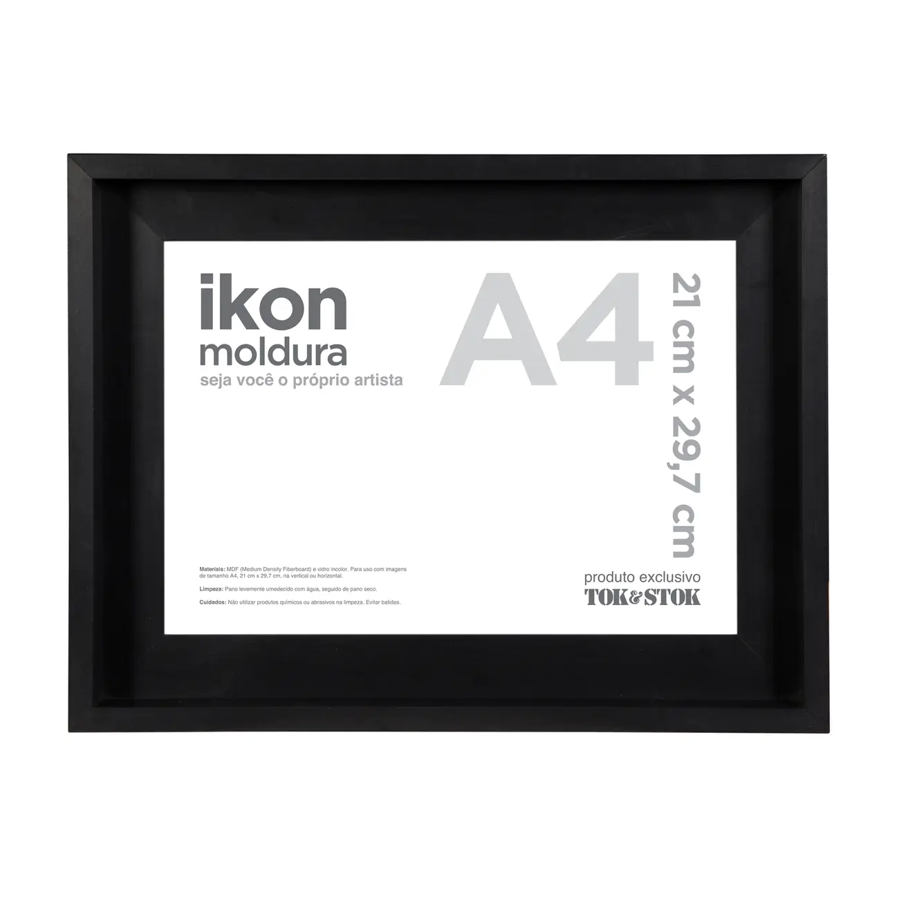 MOLDURA A4 21 CM X 29 CM IKON - PRETO - Foto 1