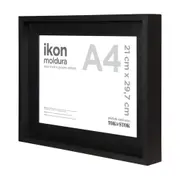 MOLDURA A4 21 CM X 29 CM IKON - PRETO - Foto 2
