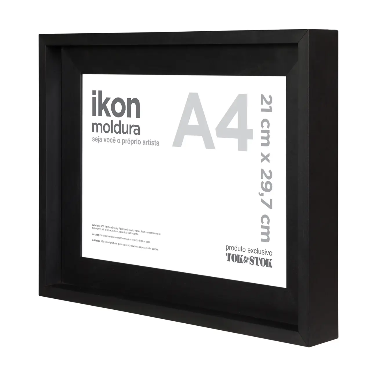 MOLDURA A4 21 CM X 29 CM IKON - PRETO - Foto 2