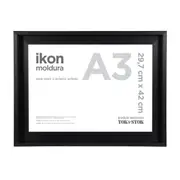 MOLDURA A3 29 CM X 42 CM IKON - PRETO - Foto 1