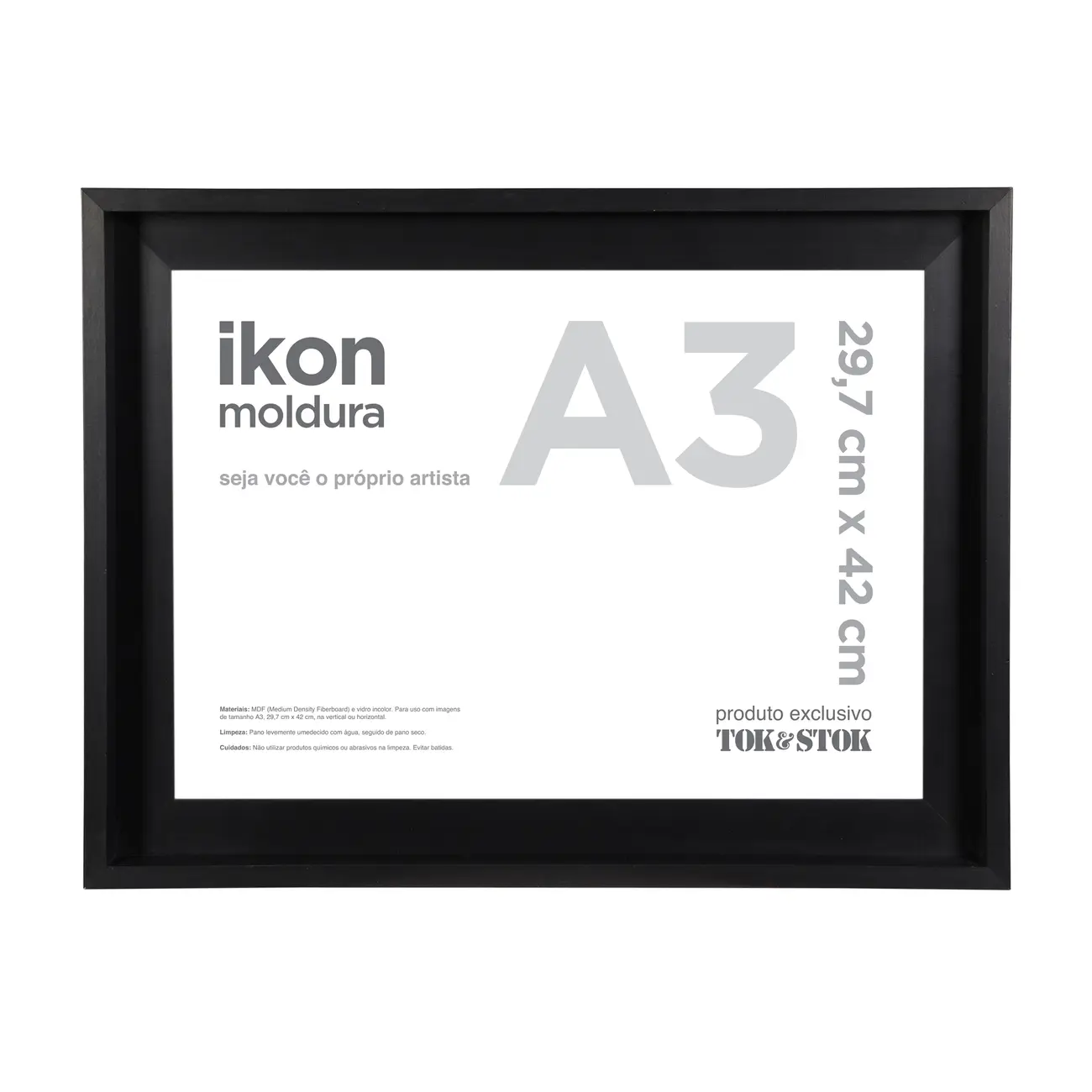 MOLDURA A3 29 CM X 42 CM IKON - PRETO - Foto 1