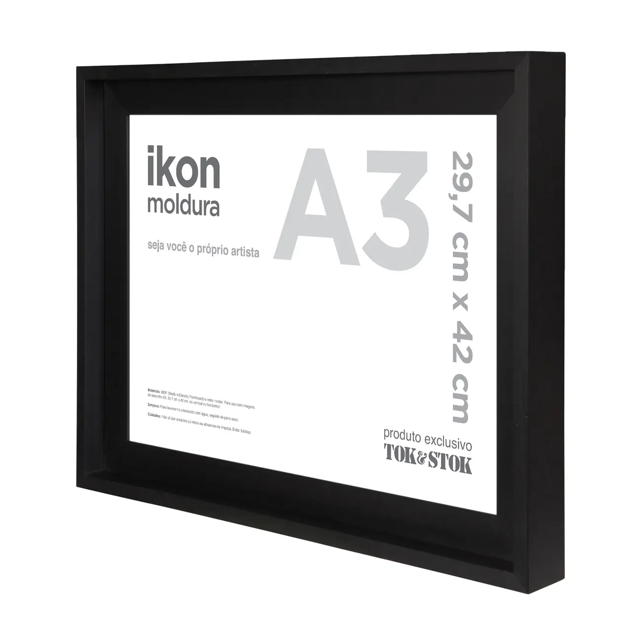 MOLDURA A3 29 CM X 42 CM IKON - PRETO - Foto 2