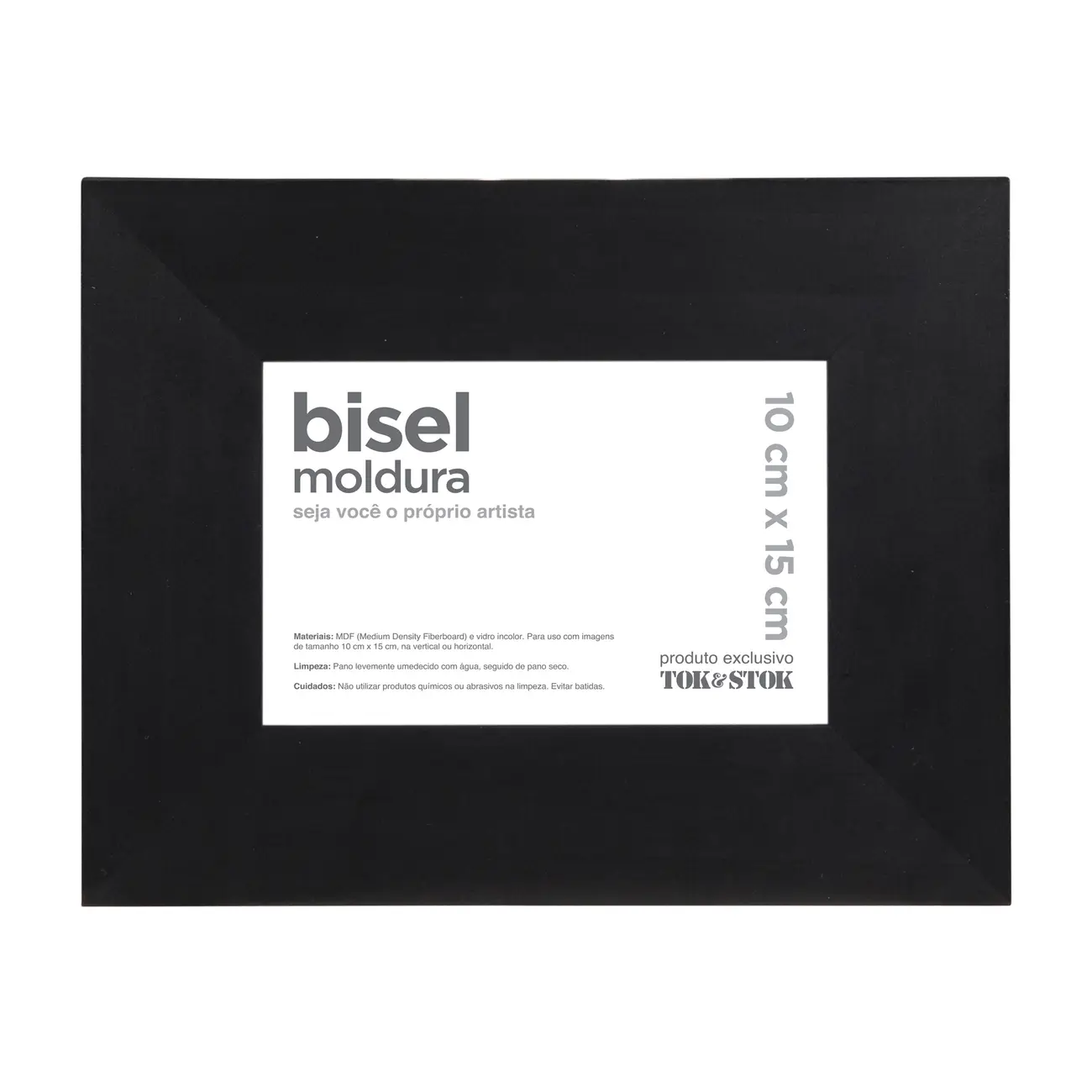 MOLDURA 10 CM X 15 CM BISEL - PRETO - Foto 1