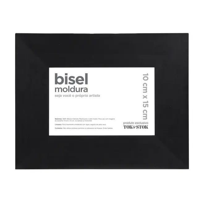 MOLDURA 10 CM X 15 CM BISEL - PRETO - Foto 1