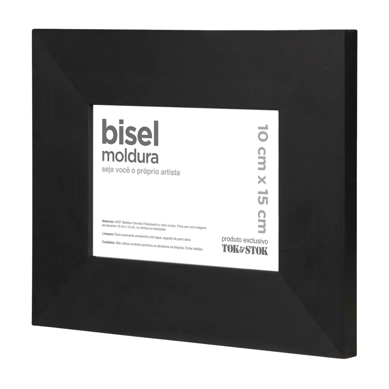 MOLDURA 10 CM X 15 CM BISEL - PRETO - Foto 2