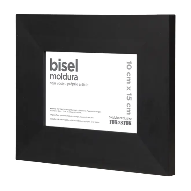 MOLDURA 10 CM X 15 CM BISEL - PRETO - Foto 2