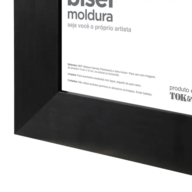 MOLDURA 10 CM X 15 CM BISEL - PRETO - Foto 3