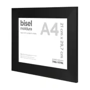 MOLDURA A4 21 CM X 29 CM BISEL - PRETO - Foto 2