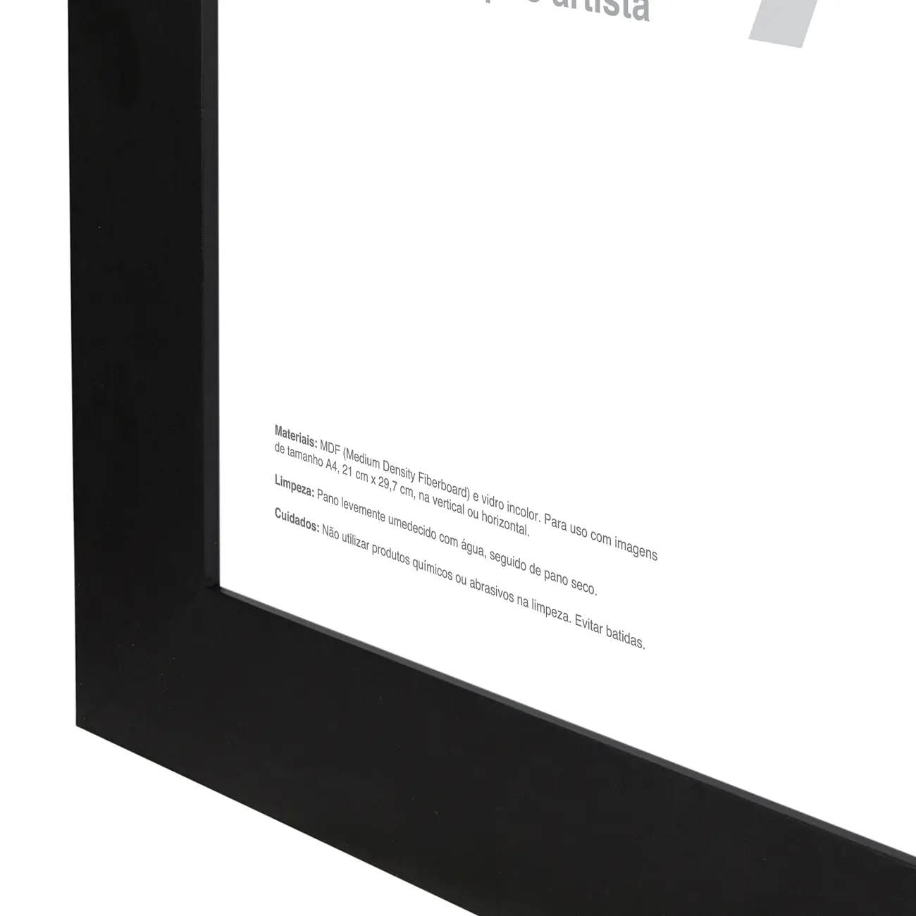 MOLDURA A4 21 CM X 29 CM BISEL - PRETO - Foto 3