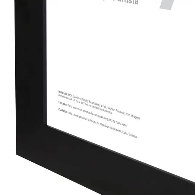 MOLDURA A4 21 CM X 29 CM BISEL - PRETO - Foto 3