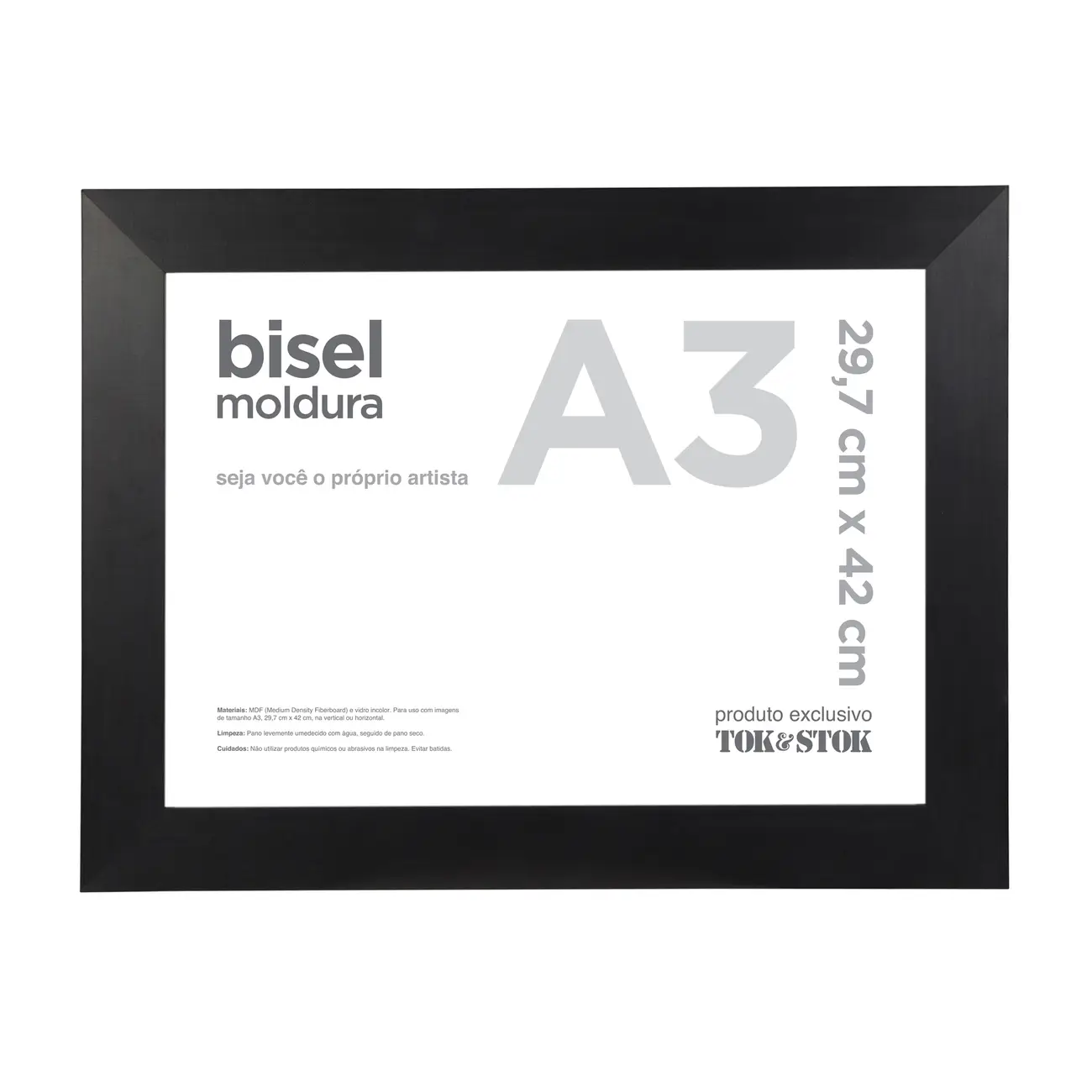 MOLDURA A3 29 CM X 42 CM BISEL - PRETO - Foto 1
