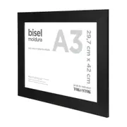 MOLDURA A3 29 CM X 42 CM BISEL - PRETO - Foto 2