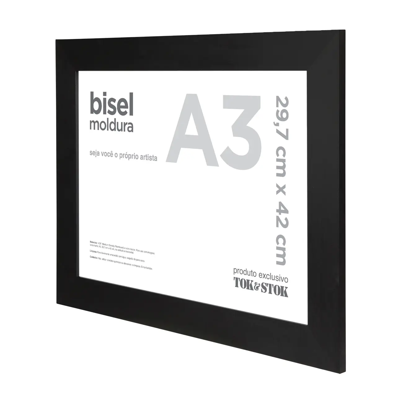 MOLDURA A3 29 CM X 42 CM BISEL - PRETO - Foto 2
