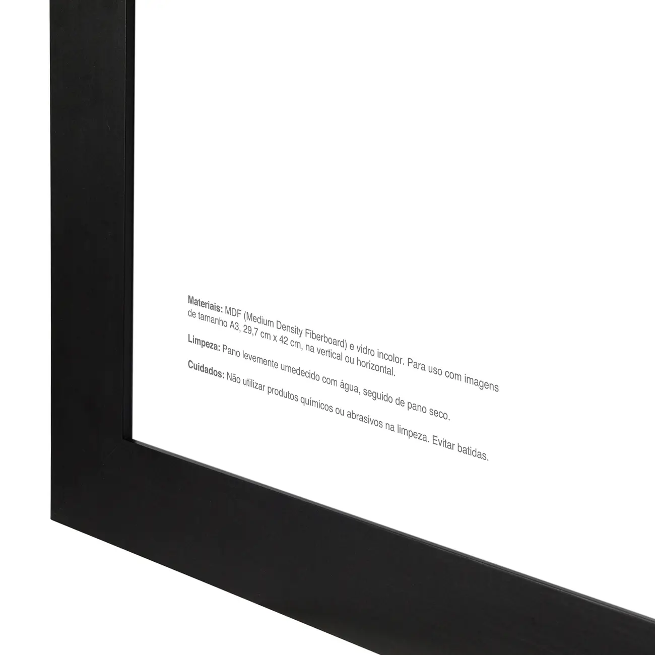 MOLDURA A3 29 CM X 42 CM BISEL - PRETO - Foto 3