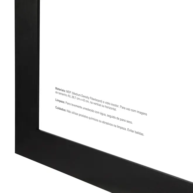 MOLDURA A3 29 CM X 42 CM BISEL - PRETO - Foto 3
