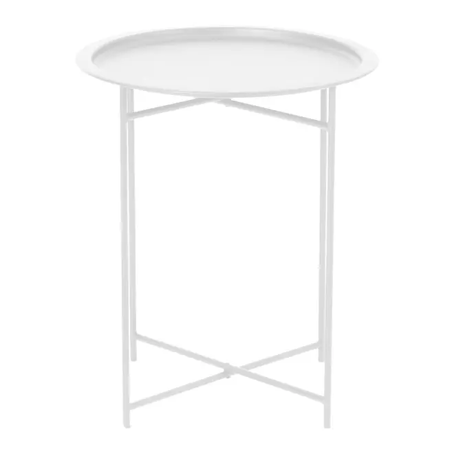 MESA LATERAL REDONDA 41 CM PLATTER - BRANCO - Foto 2