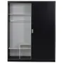 GUARDA-ROUPA DE CASAL 2 PORTAS DE CORRER 180 NOVILE - PRETO/BRANCO - Foto 3