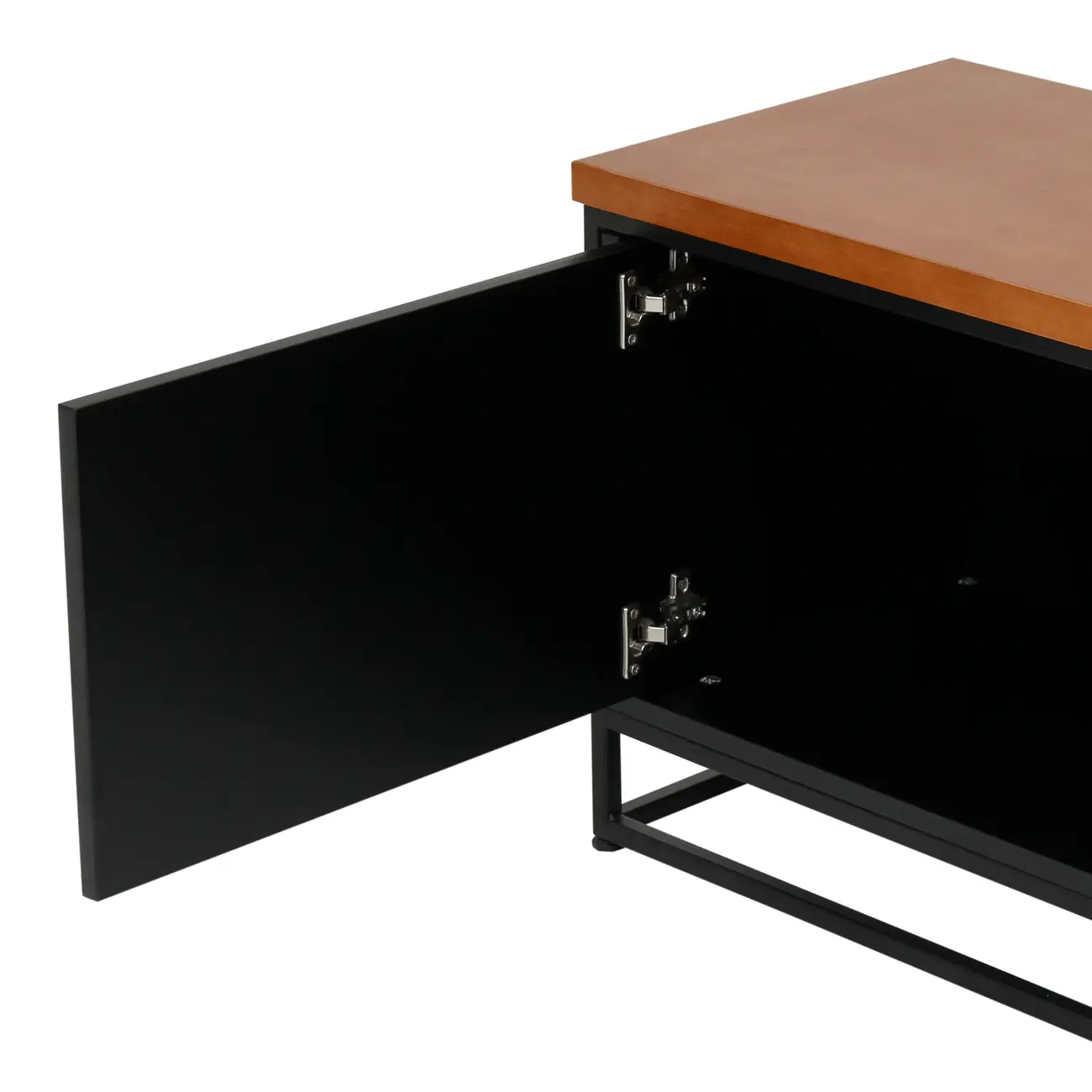 RACK 2 PORTAS 1,40 M X 35 CM SHELVES - PRETO/NOZES - Foto 8