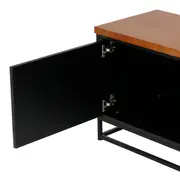 RACK 2 PORTAS 1,40 M X 35 CM SHELVES - PRETO/NOZES - Foto 8