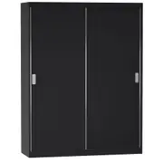 GUARDA-ROUPA DE CASAL 2 PORTAS DE CORRER 180 NOVILE - PRETO/BRANCO - Foto 9