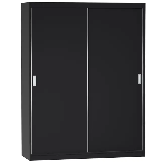 GUARDA-ROUPA DE CASAL 2 PORTAS DE CORRER 180 NOVILE - PRETO/BRANCO - Foto 9
