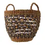CESTO COM ALÇA 34 CM X 28 CM X 34 CM SUMELA - FIBRA CLARA/AZUL ESCURO - Foto 3