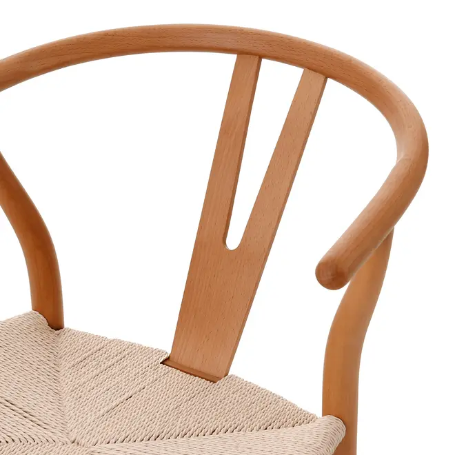 CADEIRA DE JANTAR WISHBONE II - FAIA/FIBRA CLARA - Foto 6