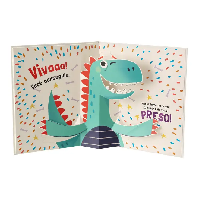 TEM DINOSSAURO: PRESO NO MEU LIVRO LIVRO INFANTIL - MULTICOR - Foto 4