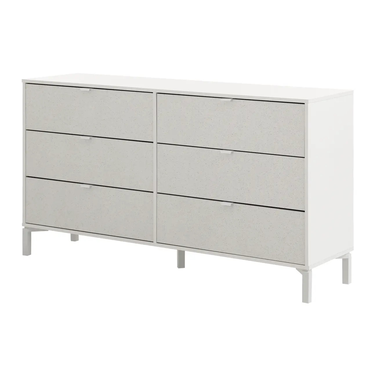 CÔMODA 6 GAVETAS 1,50 M X 42 CM SLEEK - BRANCO/GRANILITE - Foto 2