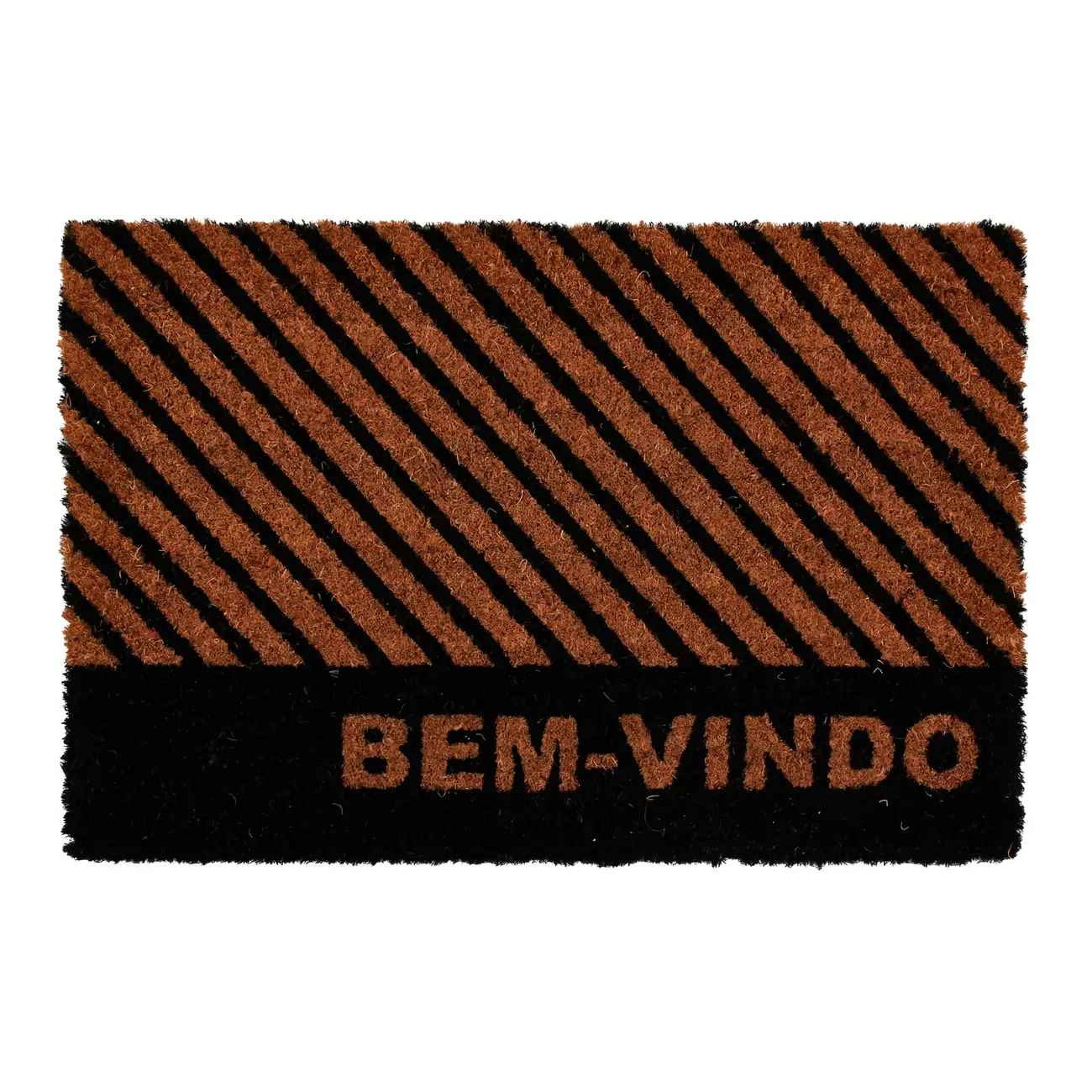 CAPACHO 40 CM X 60 CM BEM-VINDO - NATURAL/PRETO - Foto 1