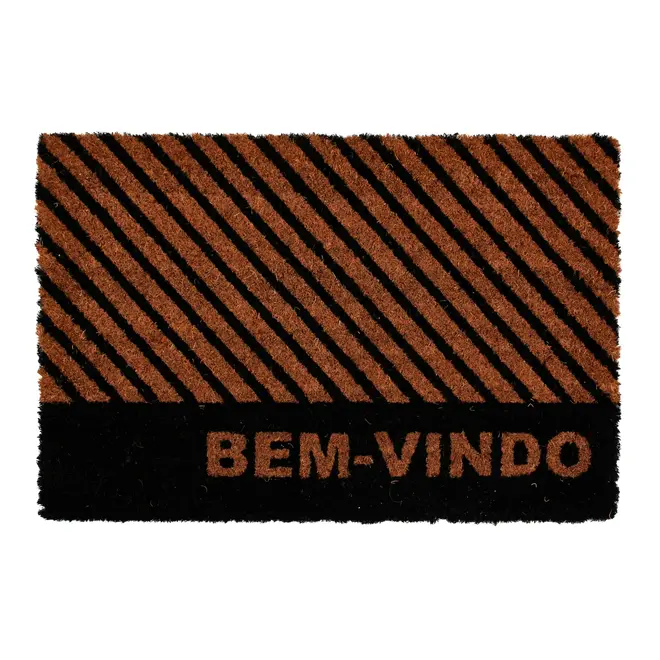 CAPACHO 40 CM X 60 CM BEM-VINDO - NATURAL/PRETO - Foto 1