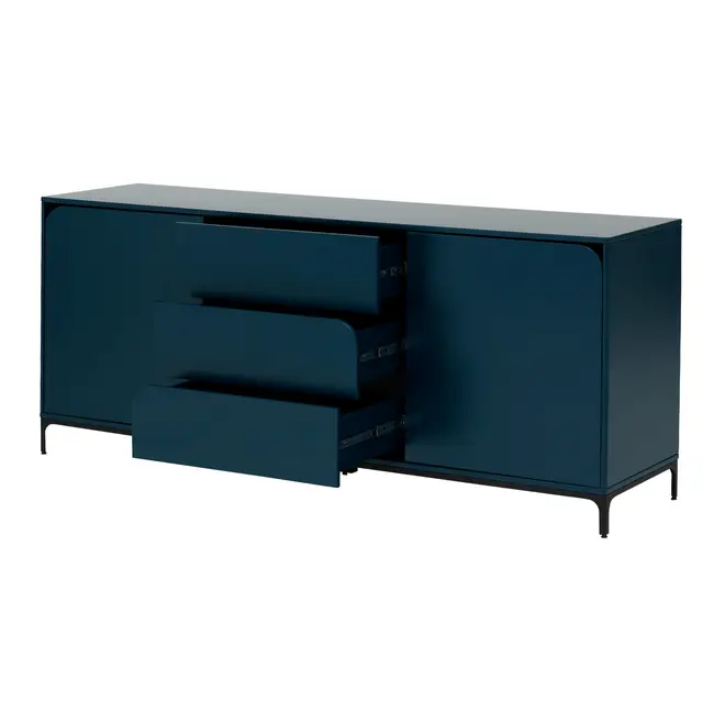 BUFFET 2 PORTAS/3 GAVETAS 1,80 M X 45 CM NASH - VERDE ESCARAVELHO/PRETO - Foto 5