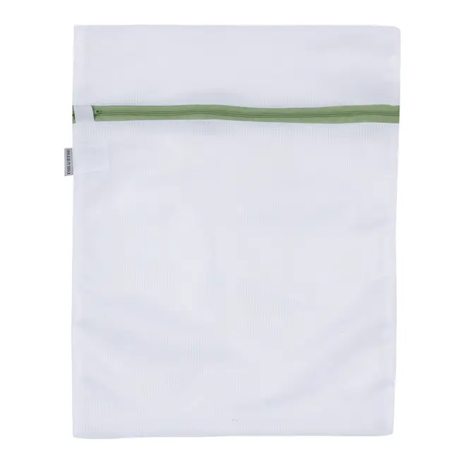 SACO PROTETOR PARA LAVAR ROUPA 40 CM X 31 CM SAFE - BRANCO/SÁLVIA - Foto 1