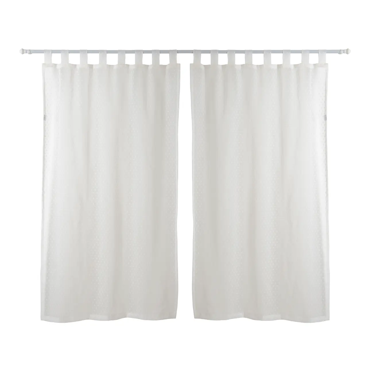 CORTINA 2 PEÇAS 1,30 M X 2,30 M VOIL POIS - OFF WHITE - Foto 1