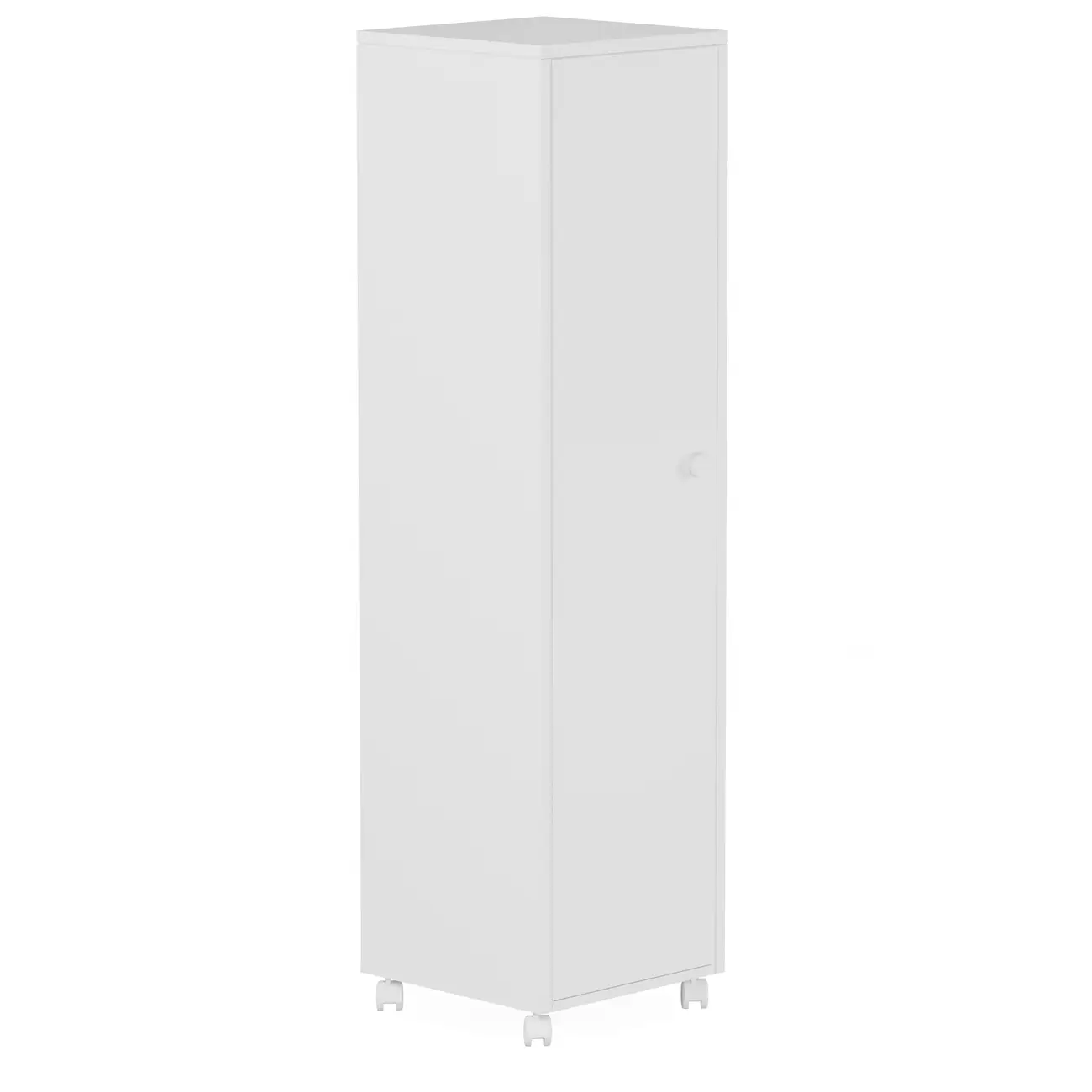 ARMÁRIO PARA LAVANDERIA ALTO COM RODÍZIOS 1 PORTA/3 PRATELEIRAS ALL WEEK - BRANCO - Foto 2