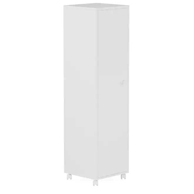 ARMÁRIO PARA LAVANDERIA ALTO COM RODÍZIOS 1 PORTA/3 PRATELEIRAS ALL WEEK - BRANCO - Foto 2
