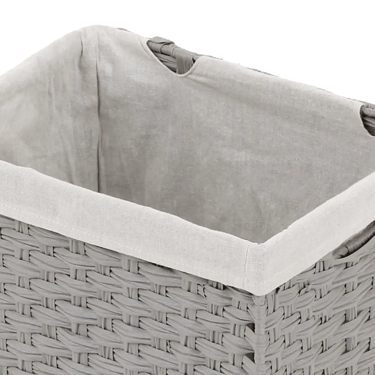 CESTO DOBRÁVEL 60 CM X 40 CM X 30 CM NID - CINZA PROVENCE/NATURAL - Foto 8