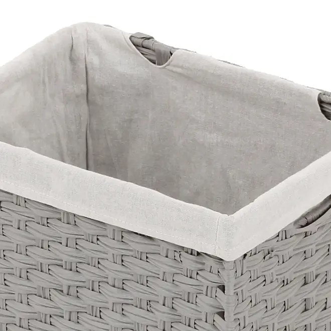 CESTO DOBRÁVEL 60 CM X 40 CM X 30 CM NID - CINZA PROVENCE/NATURAL - Foto 8