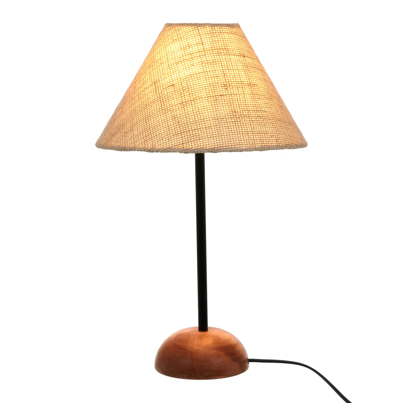 LUMINÁRIA DE MESA PILAR C/CUP A - NOZES/PRETO - Foto 1