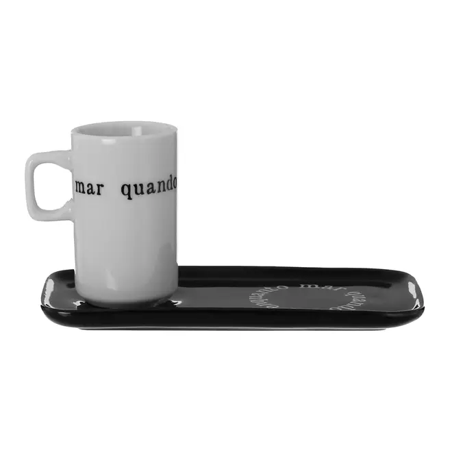 CANECA COM PIRES PARA PETIT FOUR 100 ML TUDO OU TUDO - BRANCO/PRETO - Foto 4