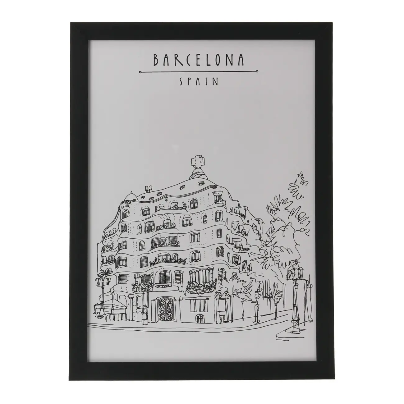 QUADRO 28 CM X 38 CM BARCELONA MEMORIES - PRETO/BRANCO - Foto 1