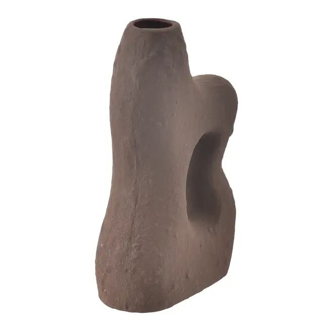 VASO DECORATIVO 20 CM SHIMO - MARROM/MANJERICÃO - Foto 4