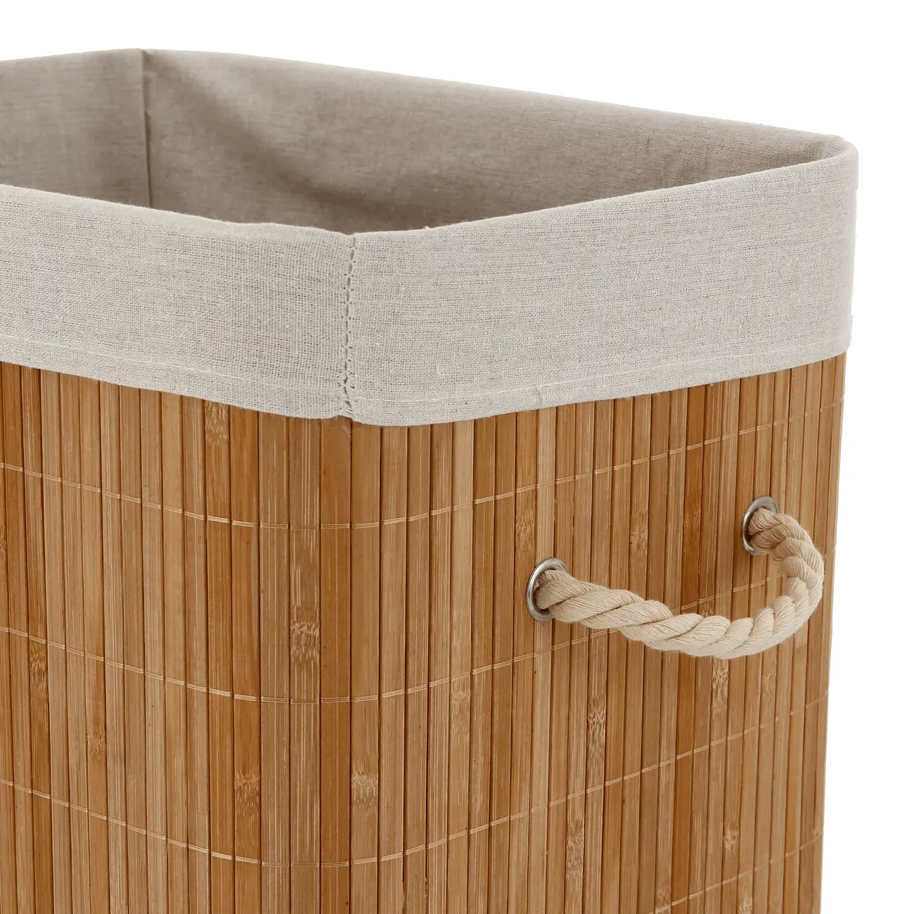 CESTO PARA ROUPAS 50 CM X 40 CM X 30 CM BUKA - BAMBU/NATURAL - Foto 7