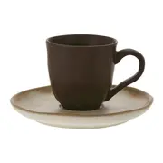 XÍCARA CAFÉ 70 ML TERRANEA - MARROM/BEGE - Foto 1