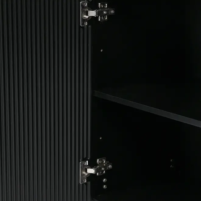 BUFFET 3 PORTAS 1,65 M X 40 CM RIBS - PRETO/PRETO - Foto 12